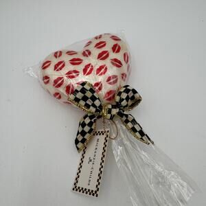 MacKenzie Childs Heart Lollipop Pick Hot Lips NWT